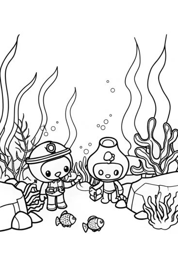 A coloring page of Octonauts’ Undersea Gardening Extravaganza Coloring Page