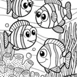 Friendly Fishes in a Bubble Adventure Coloring Page