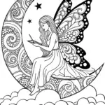 The Starry Night Fairy Dreamer Coloring Page