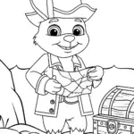 Squishmallows Pirate Bunny Treasure Hunt Coloring Page