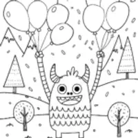 Giggles Monster Coloring Page