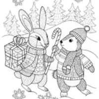Whimsical Winter Caravan Coloring Page