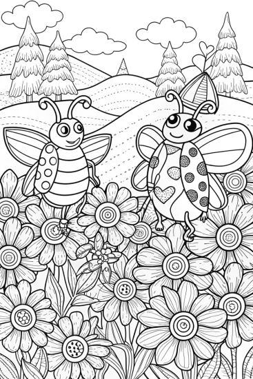 A coloring page of The Summer Garden Adventure Coloring Page