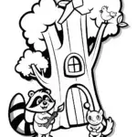 Rainbow Friends’ Magical Treehouse Adventure Coloring Page