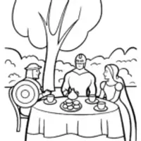 Captain America’s Time-Traveling Tea Party Coloring Page