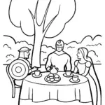 Captain America’s Time-Traveling Tea Party Coloring Page