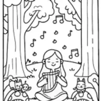 Gabby’s Magical Music Forest Coloring Page