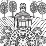 Captain America: Shield of Kindness Coloring Page