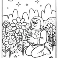 Buzz Lightyear in an alien garden