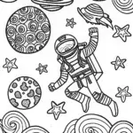 Ninja’s Cosmic Adventure Coloring Page