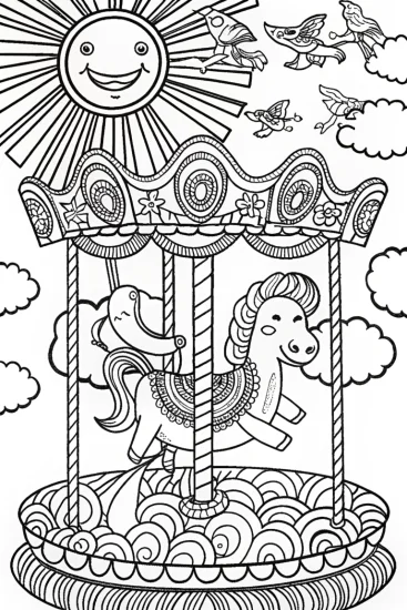 A coloring page of Charizard’s Cloud Carousel Coloring Page