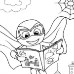 Superhero Spider’s Comic Book Adventure Coloring Page