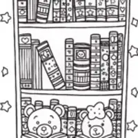 Cheer Bear and Tenderheart Bear in a Magical Library