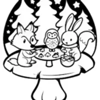Christmas in the Enchanted Forest Coloring Page