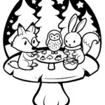 Christmas in the Enchanted Forest Coloring Page