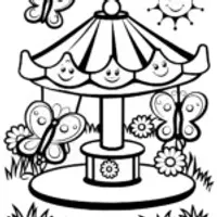 The Springtime Carousel Coloring Page
