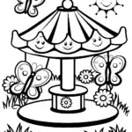 The Springtime Carousel Coloring Page