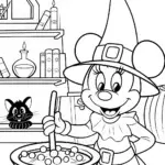 Minnie Mouse’s Enchanted Potion Laboratory Coloring Page