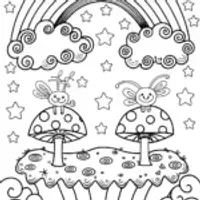 Rainbow Dream Landscape Coloring Page