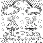Rainbow Dream Landscape Coloring Page