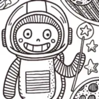 Creeper in space coloring page