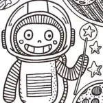 Creeper in space coloring page
