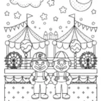 Mario and Luigi’s Moonlight Carnival Coloring Page