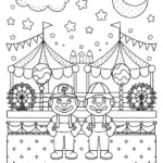 Mario and Luigi’s Moonlight Carnival Coloring Page