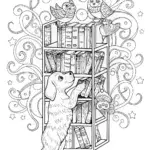 Puppy in the Enchanted Library Coloring Page