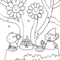Magical Tea Party Coloring Page
