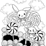 Cinnamoroll’s Whimsical Flying Adventure Coloring Page