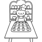 Hello Kitty’s Baking Magic in the Enchanted Kitchen Coloring Page