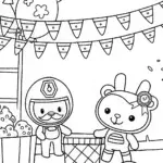 Captain Barnacles and Peso’s Ocean Carnival Coloring Page