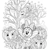 Minnie Mouse’s Enchanted Pumpkin Garden Coloring Page