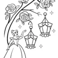 Belle and the Beast’s Enchanted Lanterns Coloring Page