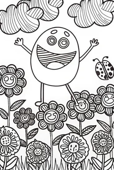 A coloring page of Jolly Jellybean Jumping Adventure Coloring Page