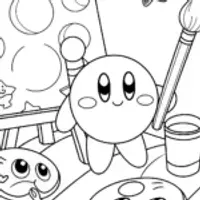 Kirby’s Galactic Art Studio Coloring Page