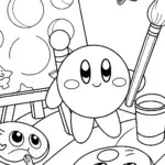 Kirby’s Galactic Art Studio Coloring Page