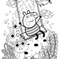 Peppa Pig’s Magical Underwater Playground Coloring Page