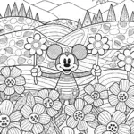 Mickey Mouse’s Enchanted Music Garden Coloring Page