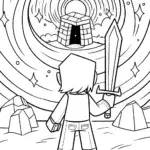 End portal quest in Minecraft coloring page