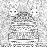 Easter Egg Garden Maze Coloring Page