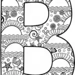 Beach Party Letter ‘B’ Coloring Page