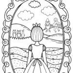 The Princess and the Enchanted Mirror Coloring Page