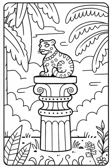 A coloring page of The Guardian of the Jungle Grove Coloring Page
