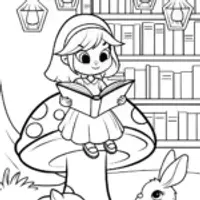 My Melody’s Cozy Storytime Coloring Page