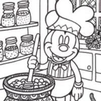 Mickey Mouse’s Magical Kitchen Adventure Coloring Page