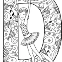 Dancing with the Letter ‘D’ Coloring Page