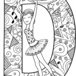 Dancing with the Letter ‘D’ Coloring Page