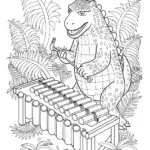 Godzilla’s Musical Jungle Jam Coloring Page